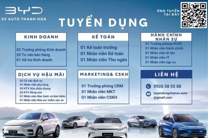 BYD Thanh Hoá tuyển dụng - Nissan Thanh Hoá